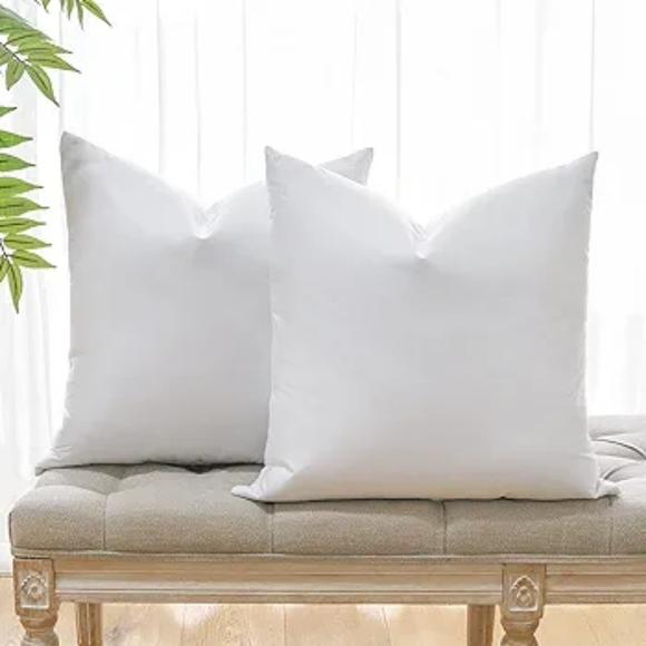 Pack of 2 Down and Feather Throw Pillow Inserts, 28 x 28 Soft Fluffy - Picture 1 of 10